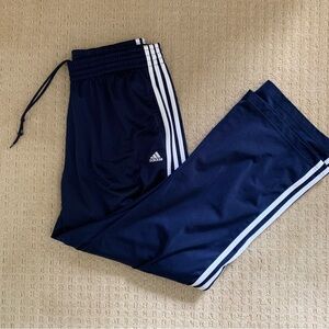 Vintage Adidas Track Pants, Men’s Large in Navy with triple white stripe